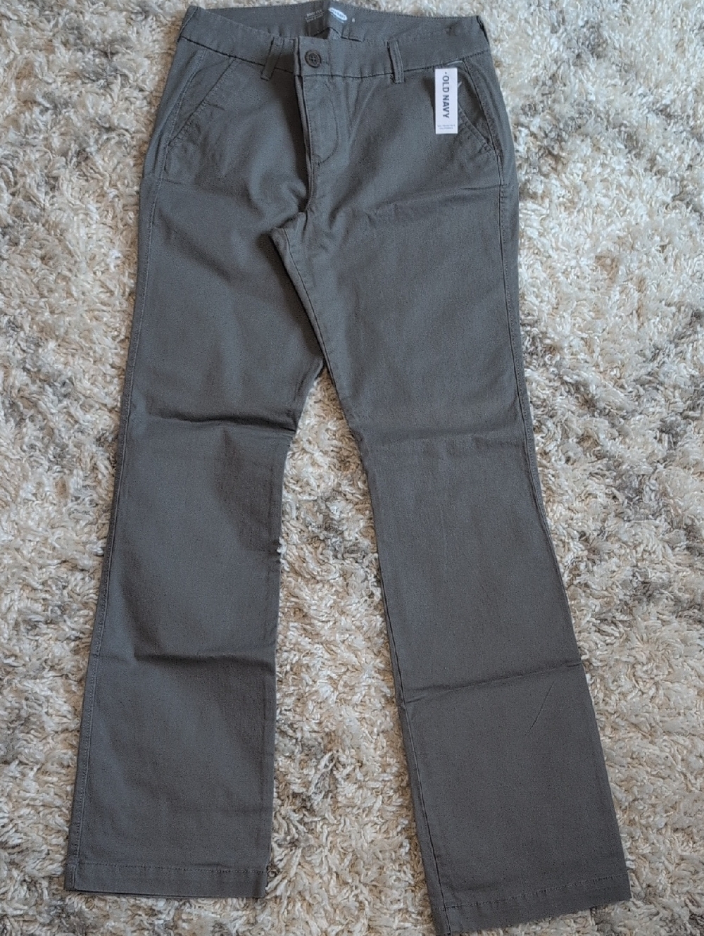 Old Navy Women's Straight/Slight Flare Chinos, Grey, Size 6, NWT